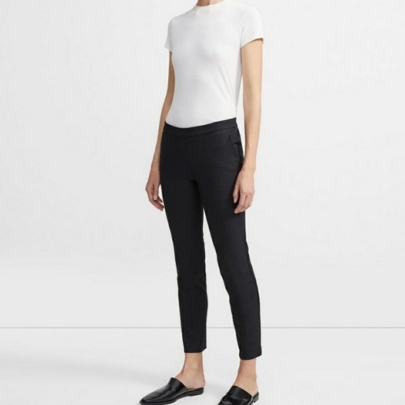 Theory Navalane Becker Skinny Pants Black Slim Fit Stovepipe Straight Trousers 4 - Picture 6 of 10